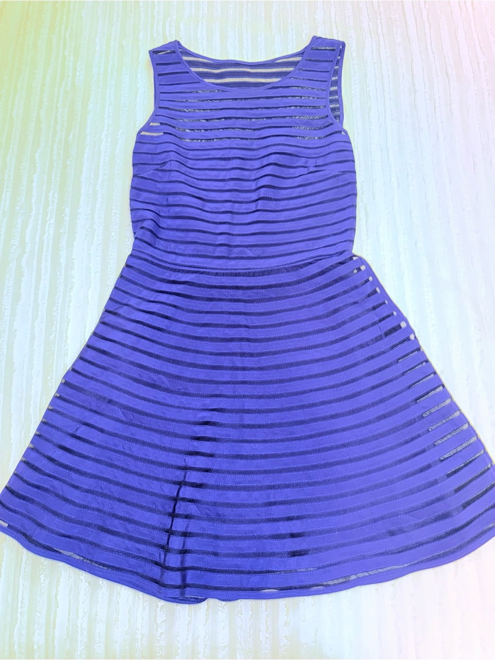 Parker Purple Striped Fit-and-Flare Dress
